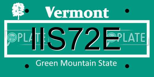 IIS72E Vermont License Plate