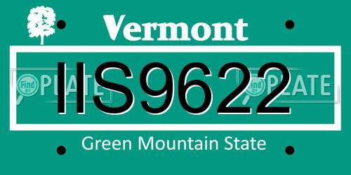 IIS9622 Vermont License Plate