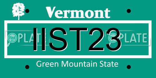 IIST23 Vermont License Plate