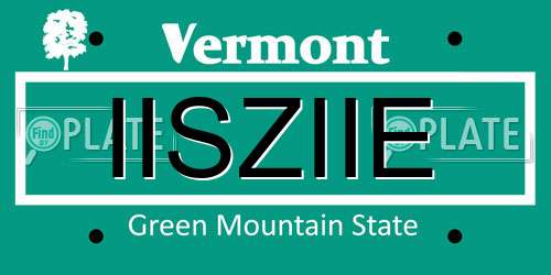 IISZIIE Vermont License Plate
