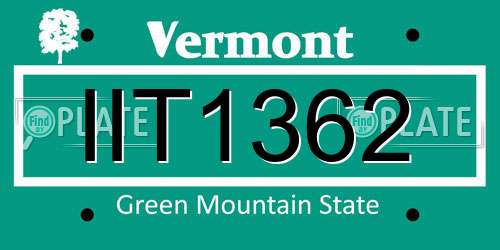 IIT1362 Vermont License Plate
