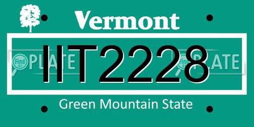 IIT2228 Vermont License Plate