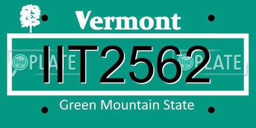 IIT2562 Vermont License Plate