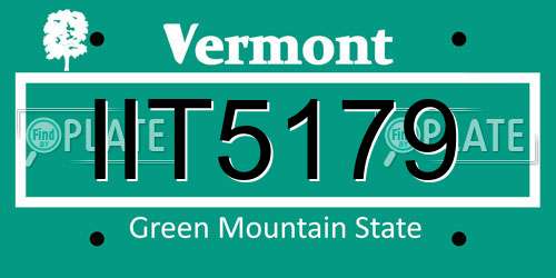 IIT5179 Vermont License Plate