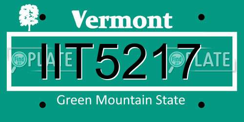 IIT5217 Vermont License Plate