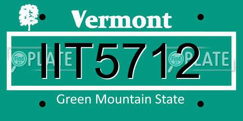 IIT5712 Vermont License Plate