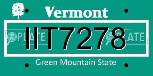 IIT7278 Vermont License Plate