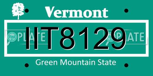 IIT8129 Vermont License Plate