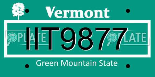 IIT9877 Vermont License Plate