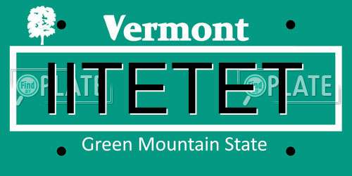 IITETET Vermont License Plate