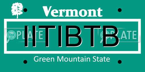 IITIBTB Vermont License Plate