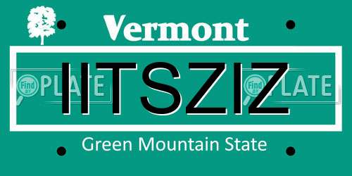 IITSZIZ Vermont License Plate
