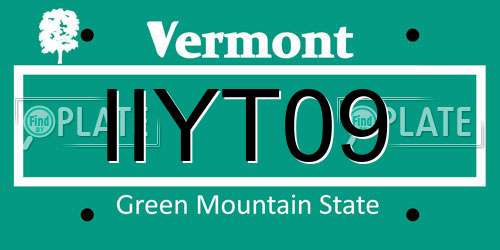IIYT09 Vermont License Plate