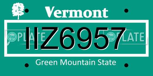 IIZ6957 Vermont License Plate
