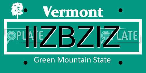 IIZBZIZ Vermont License Plate