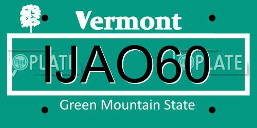 IJAO60 Vermont License Plate