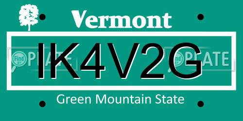 IK4V2G Vermont License Plate