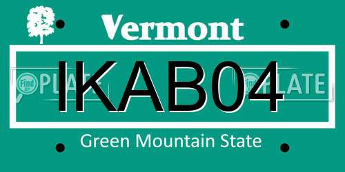 IKAB04 Vermont License Plate