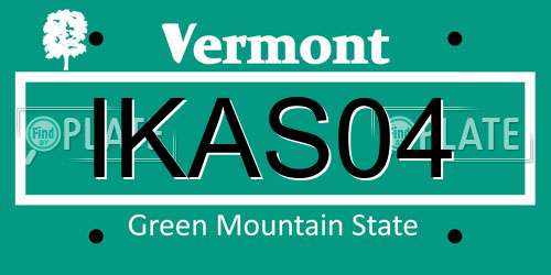 IKAS04 Vermont License Plate