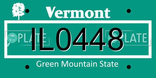 IL0448 Vermont License Plate