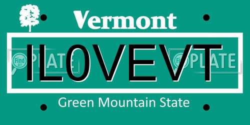IL0VEVT Vermont License Plate