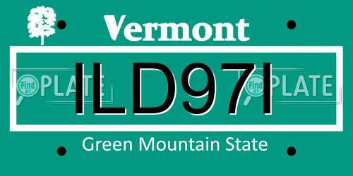 ILD97I Vermont License Plate