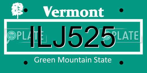 ILJ525 Vermont License Plate