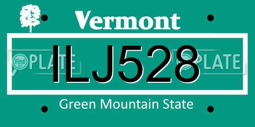 ILJ528 Vermont License Plate