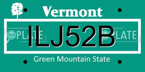 ILJ52B Vermont License Plate