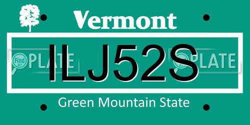 ILJ52S Vermont License Plate