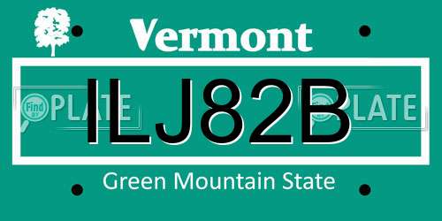 ILJ82B Vermont License Plate