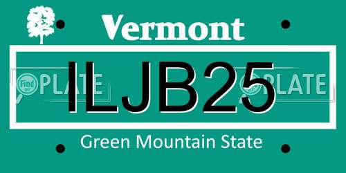 ILJB25 Vermont License Plate