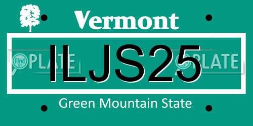 ILJS25 Vermont License Plate