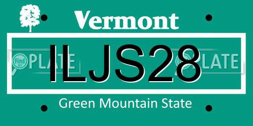 ILJS28 Vermont License Plate