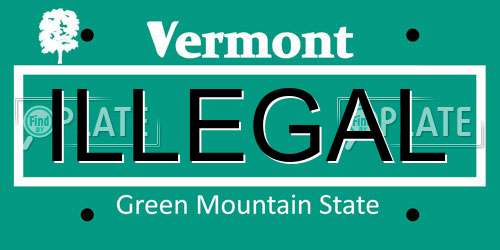 ILLEGAL Vermont License Plate