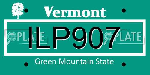 ILP907 Vermont License Plate
