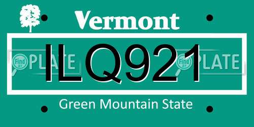 ILQ921 Vermont License Plate