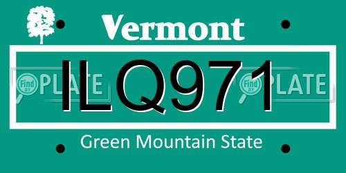ILQ971 Vermont License Plate