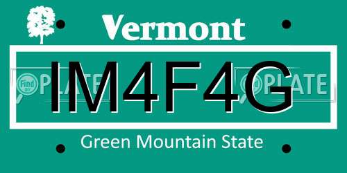 IM4F4G Vermont License Plate