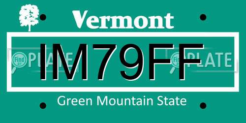 IM79FF Vermont License Plate