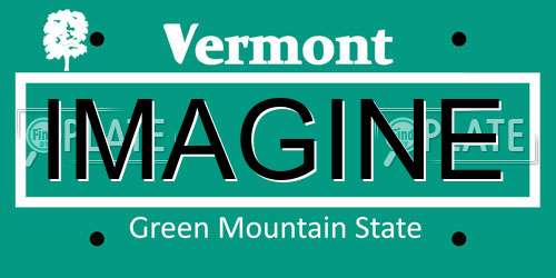 IMAGINE Vermont License Plate