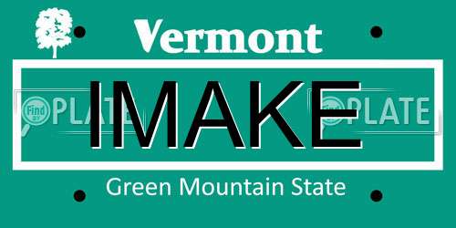 IMAKE Vermont License Plate