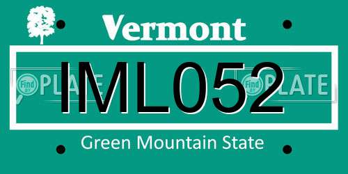 IML052 Vermont License Plate