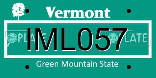 IML057 Vermont License Plate