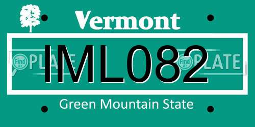 IML082 Vermont License Plate