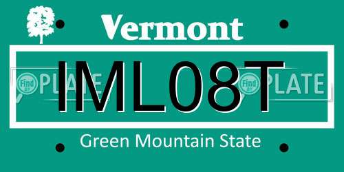 IML08T Vermont License Plate