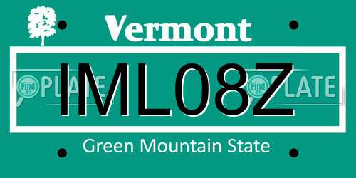 IML08Z Vermont License Plate