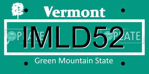 IMLD52 Vermont License Plate