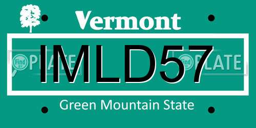 IMLD57 Vermont License Plate