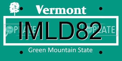 IMLD82 Vermont License Plate